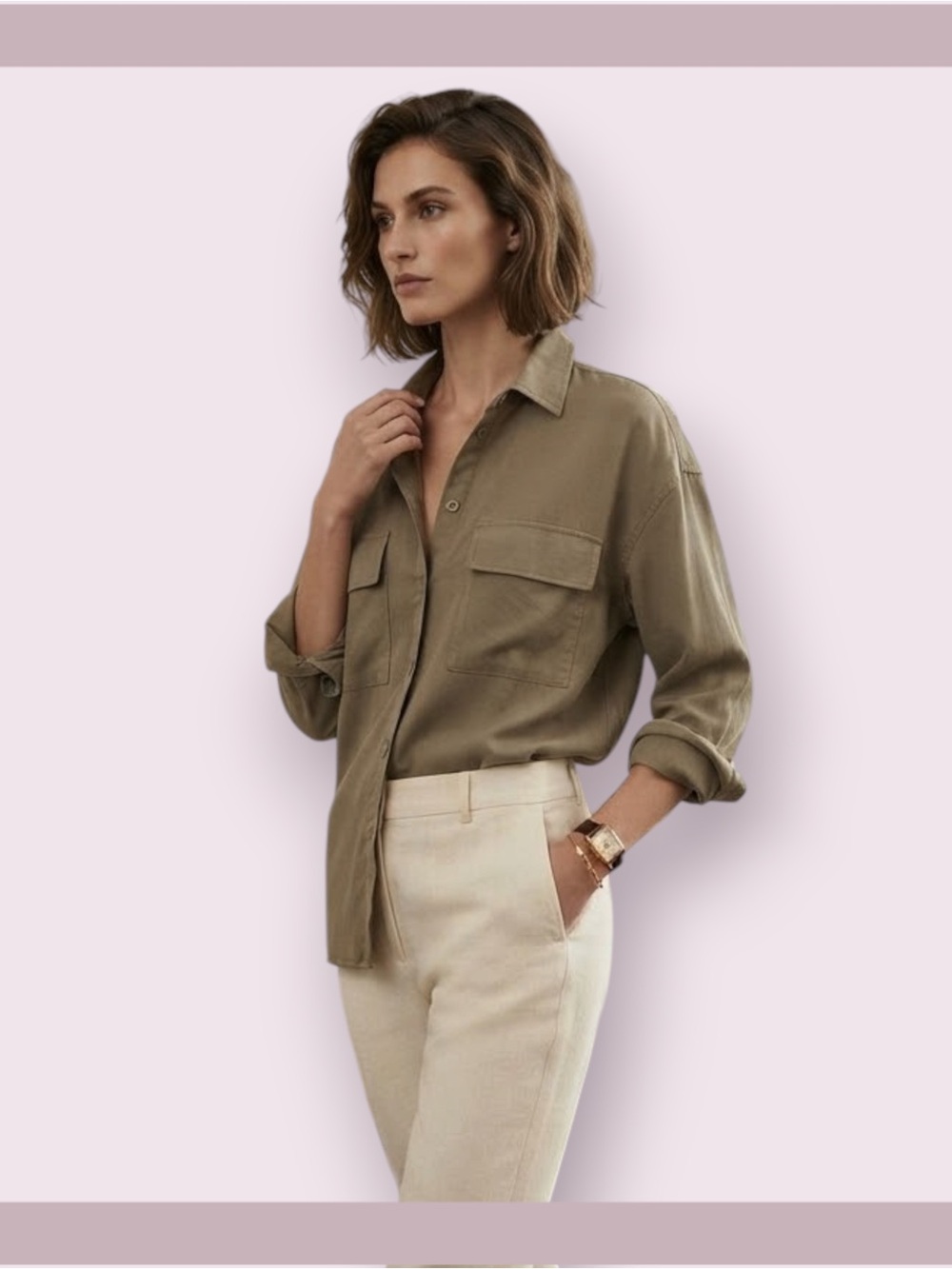 Carmar Oversized Utility Button Up Blouse